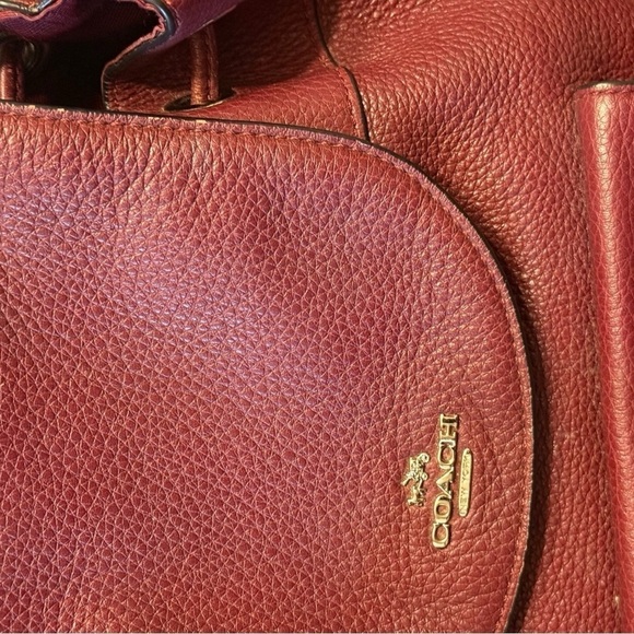 COACH Mini Billie Backpack Burgundy Pebbled Leather - Picture 6 of 11
